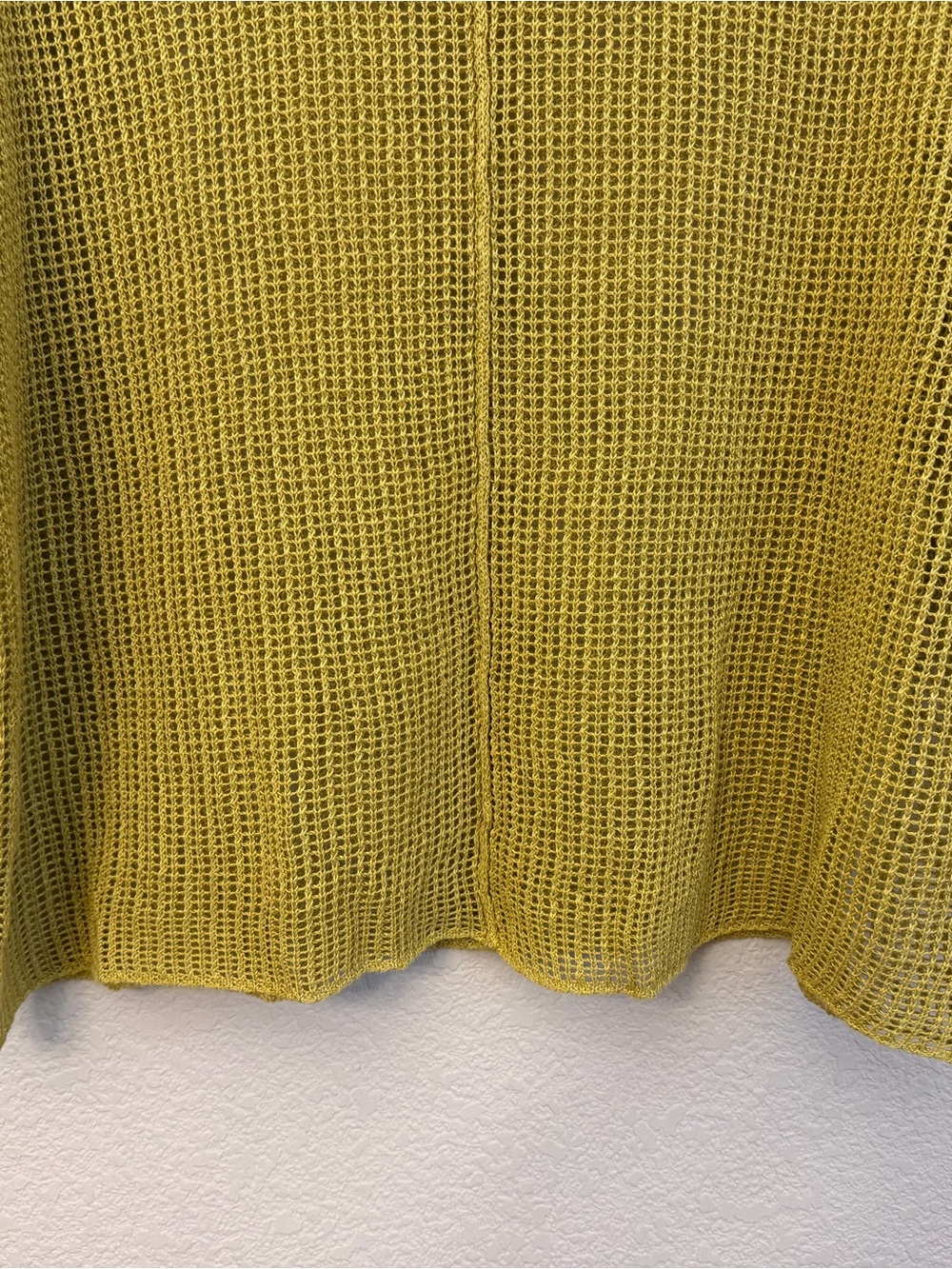 Eileen Fisher Mustard Open-Knit Raglan Boxy Sweater PL - Picture 4 of 9